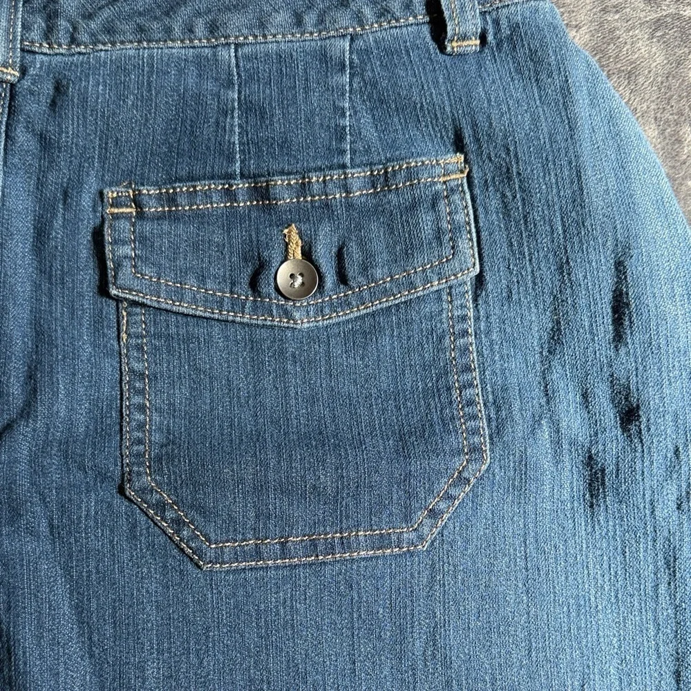 Croft & Barrow Blue Denim Mini Skort size 10P Comfort Classic Summer Fall Petite